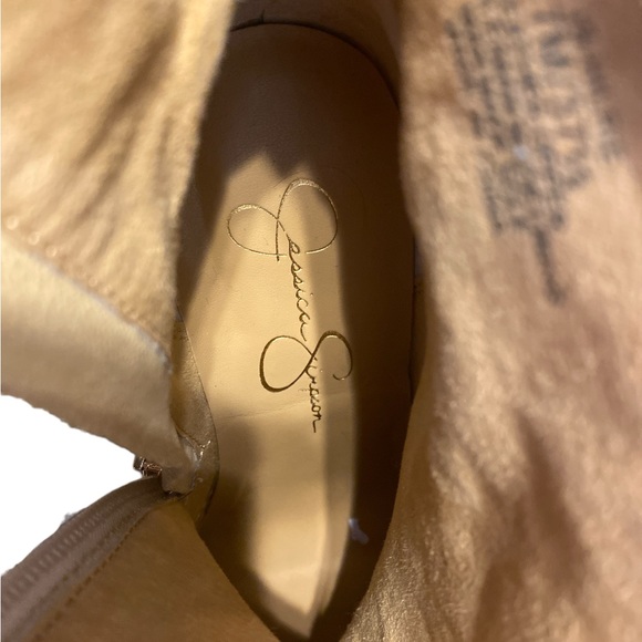 Jessica Simpson Gold Cowgirl Wedge Heel Boots Size 7 - Picture 7 of 7